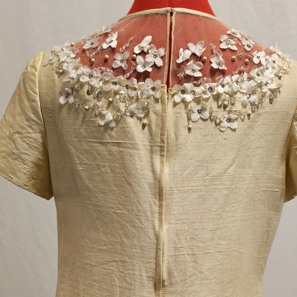 Size 8/10 Vintage Parues Feinstein Pale Yellow Dress - Picture 5 of 7